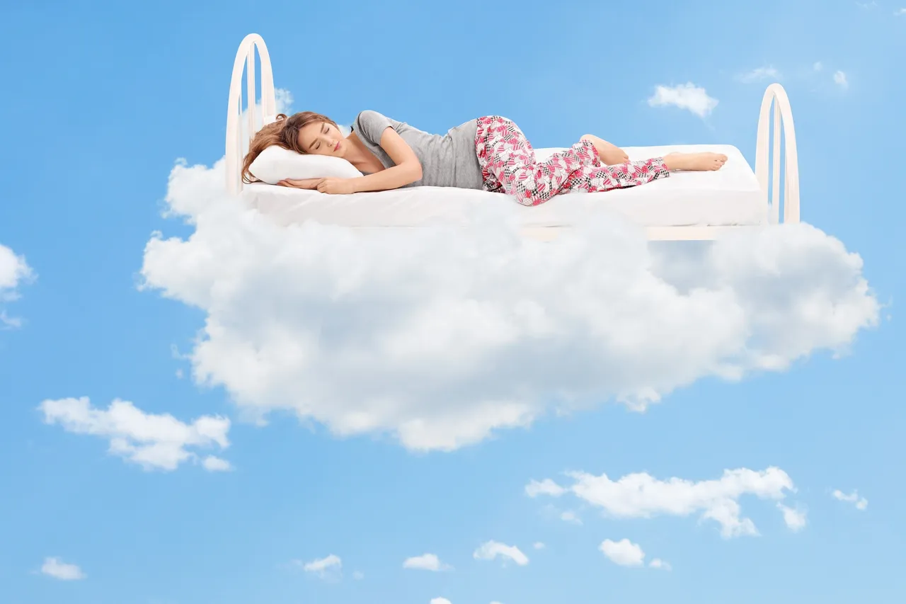 Dreaming on a cloud in sky
