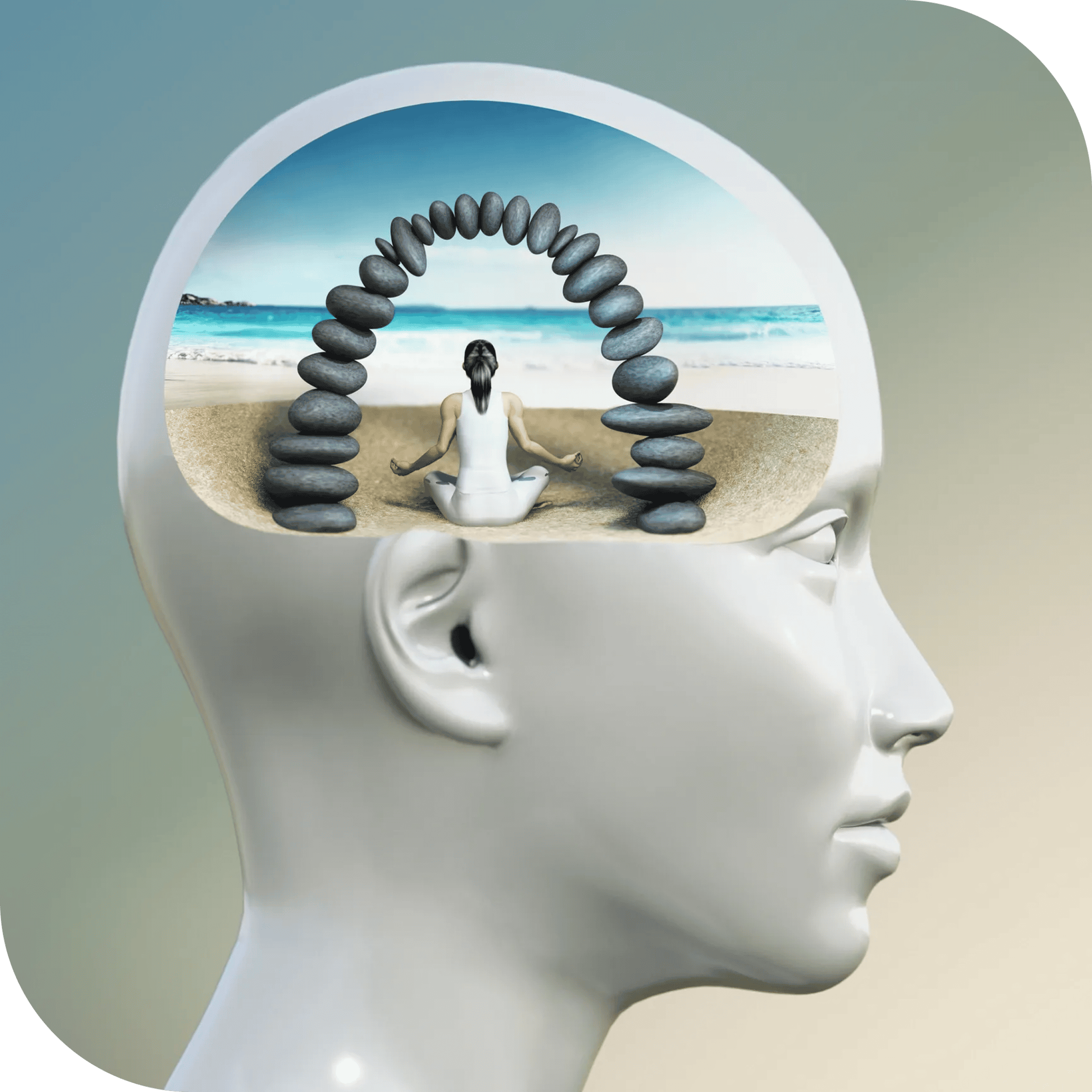 Human brain with yoga